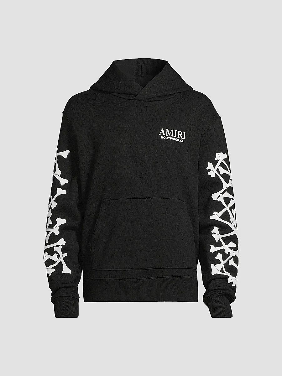 Amiri Men's Bones Stacked Hoodie - Black - Size XL