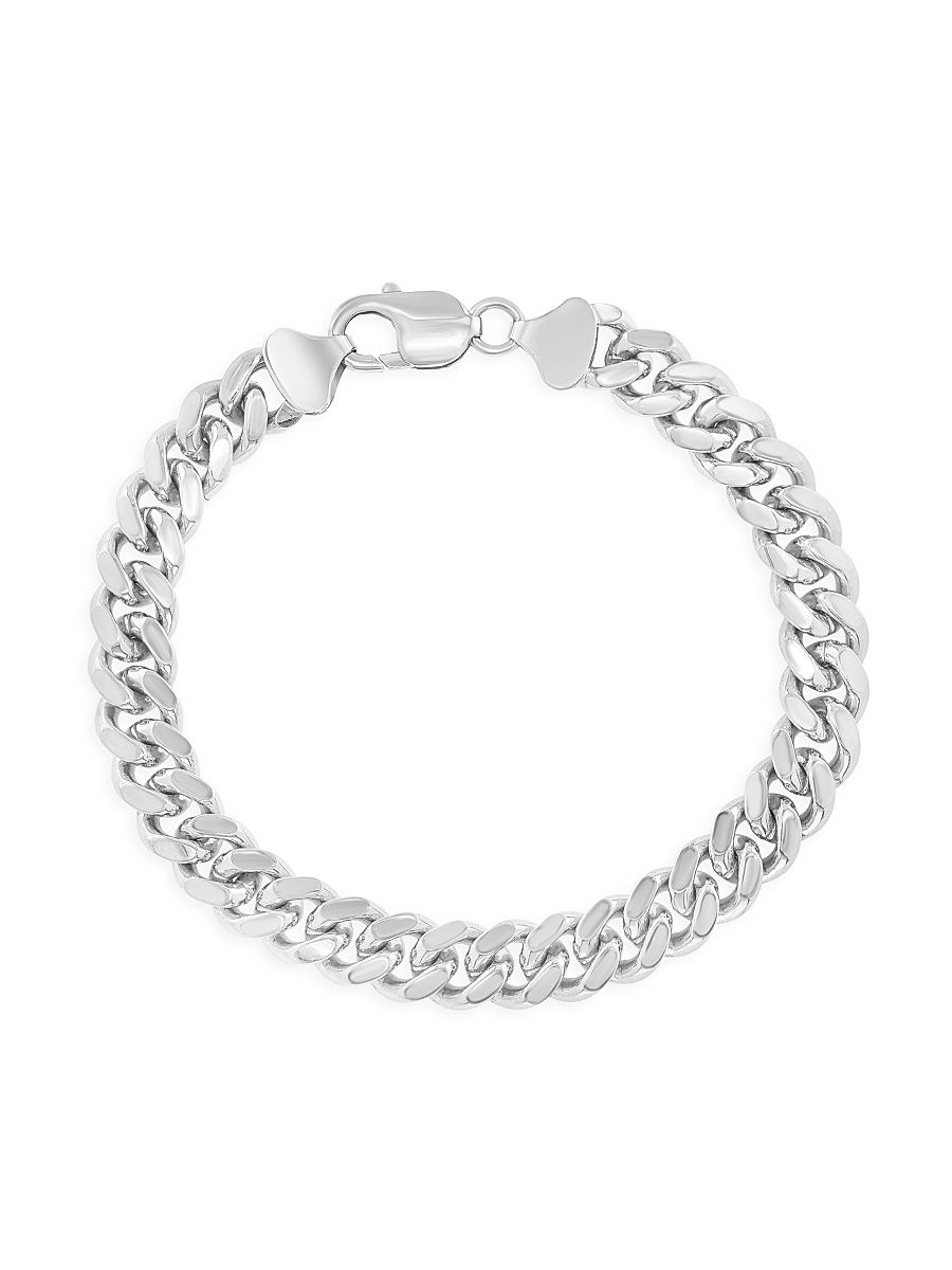Men's Sterling Silver Curb Chain Bracelet - Sterling Silver