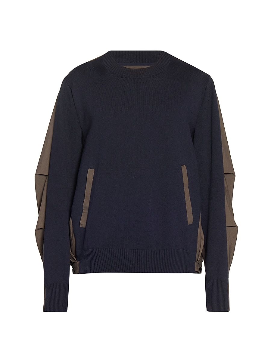 Men's Cotton Typewriter Knit Sweatshirt - Navy Taupe - Size Medium