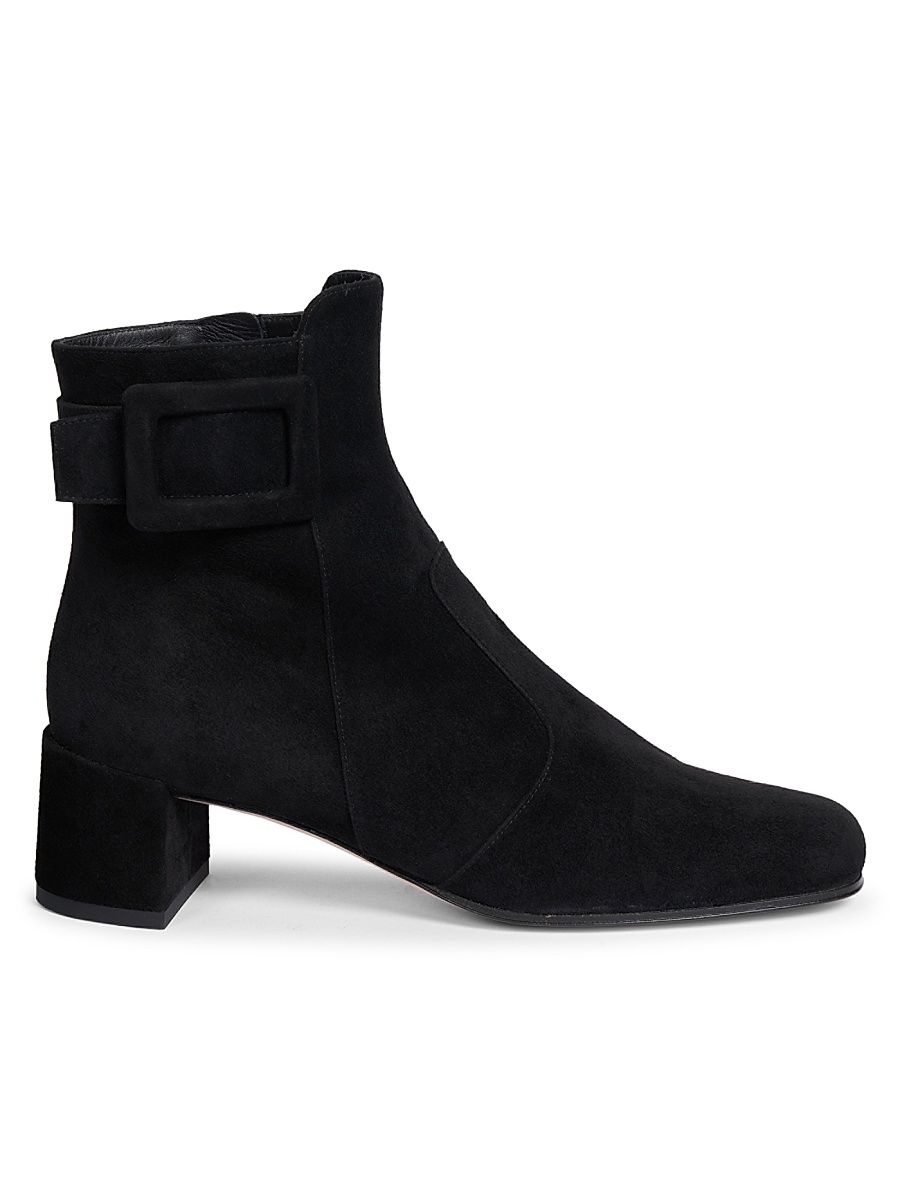 Women's Tres Vivier Polly 45MM Suede Booties - Nero - Size 12