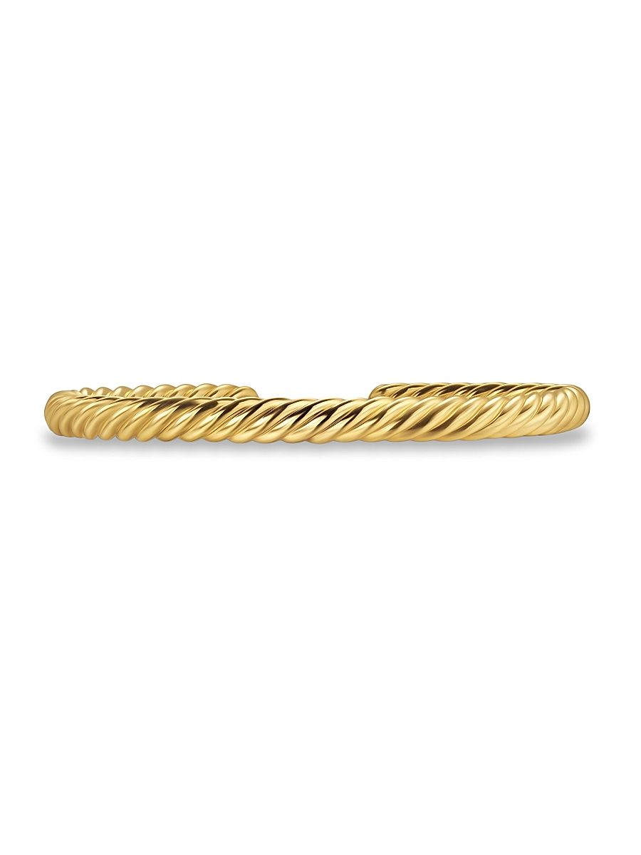 Men's Cable Cuff Bracelet in 18K Yellow Gold, 6MM - Gold - Size Medium