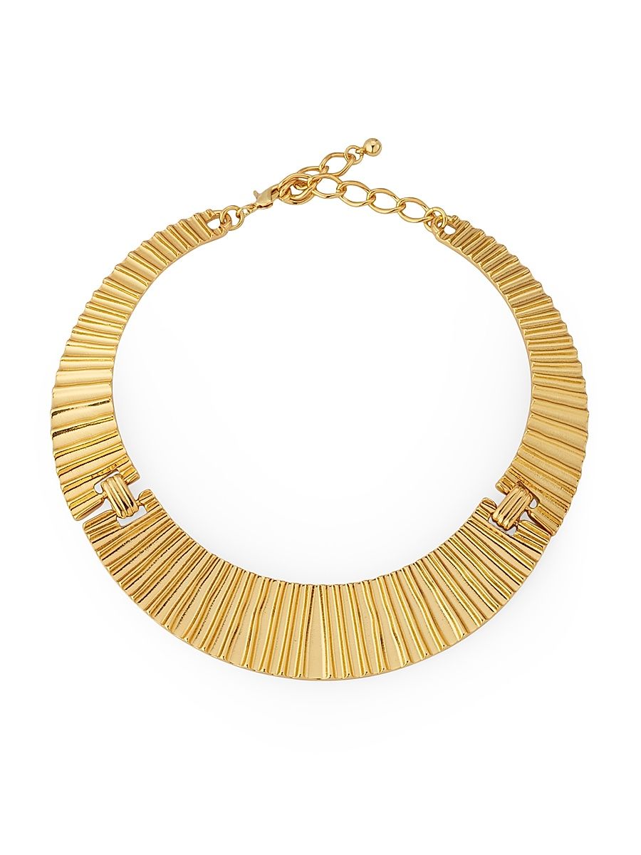 Women's Goldtone Three-Part Ribbed Choker Necklace - Gold