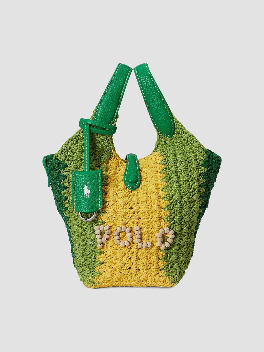 Polo Ralph Lauren Women's Crocheted Logo Mini Tote Bag - Green Multi Polo