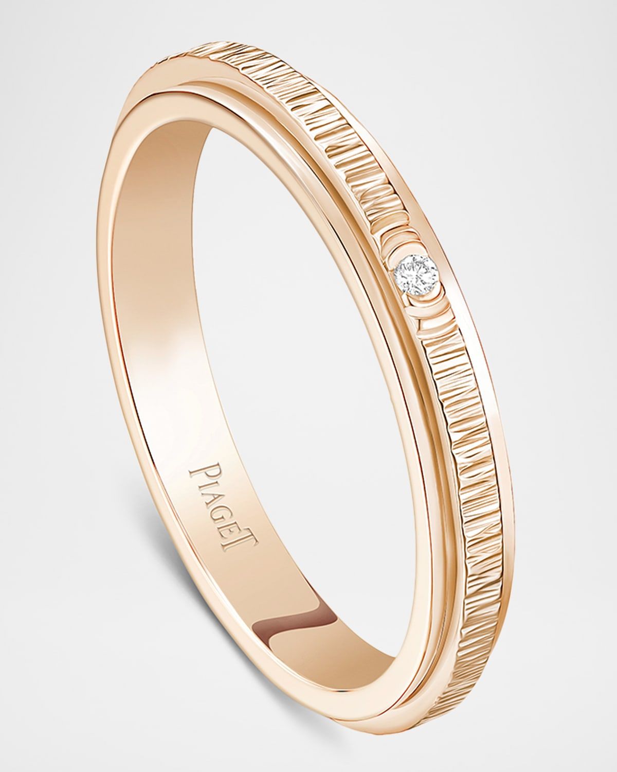 18K Rose Gold Possession Ring with 1 Diamond, Size 51