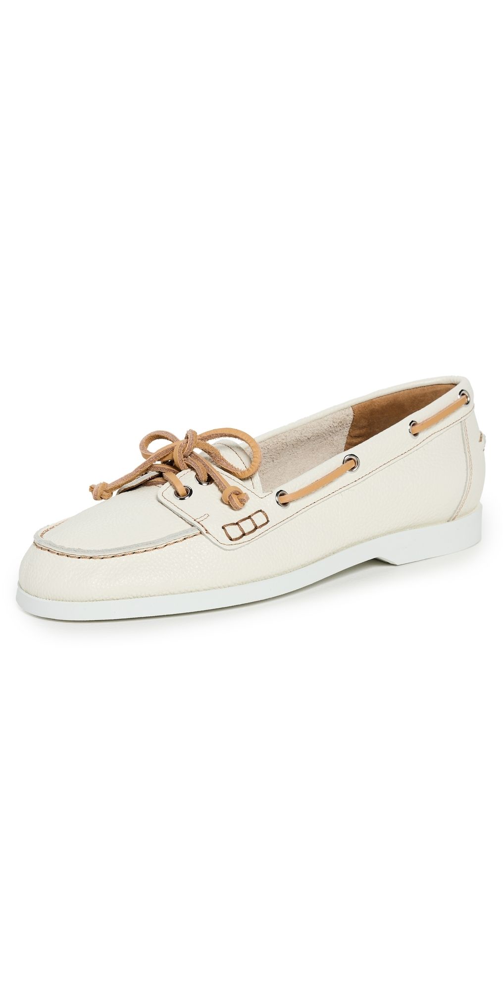 ATP Atelier Nesso Boat Shoes Bianco/Contrast Stitch 39