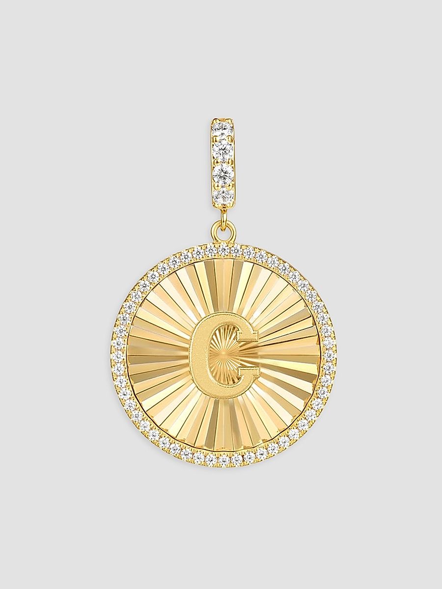 Gabriel & Co Women's Contemporary 14K Yellow Gold & 0.65 TCW Diamond Initial C Medallion Pendant - Yellow Gold