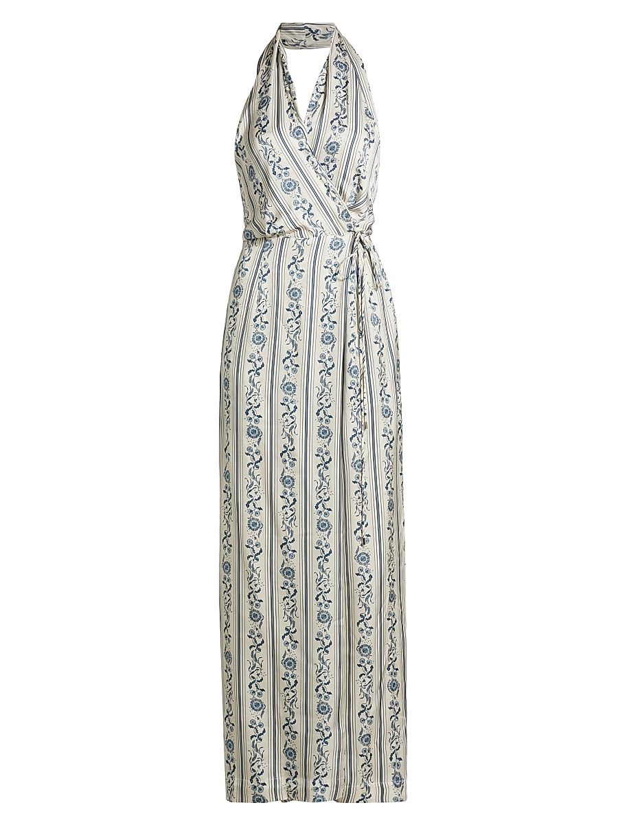 Women's Alesia Printed Wrap Dress - Ivory Print - Size XL