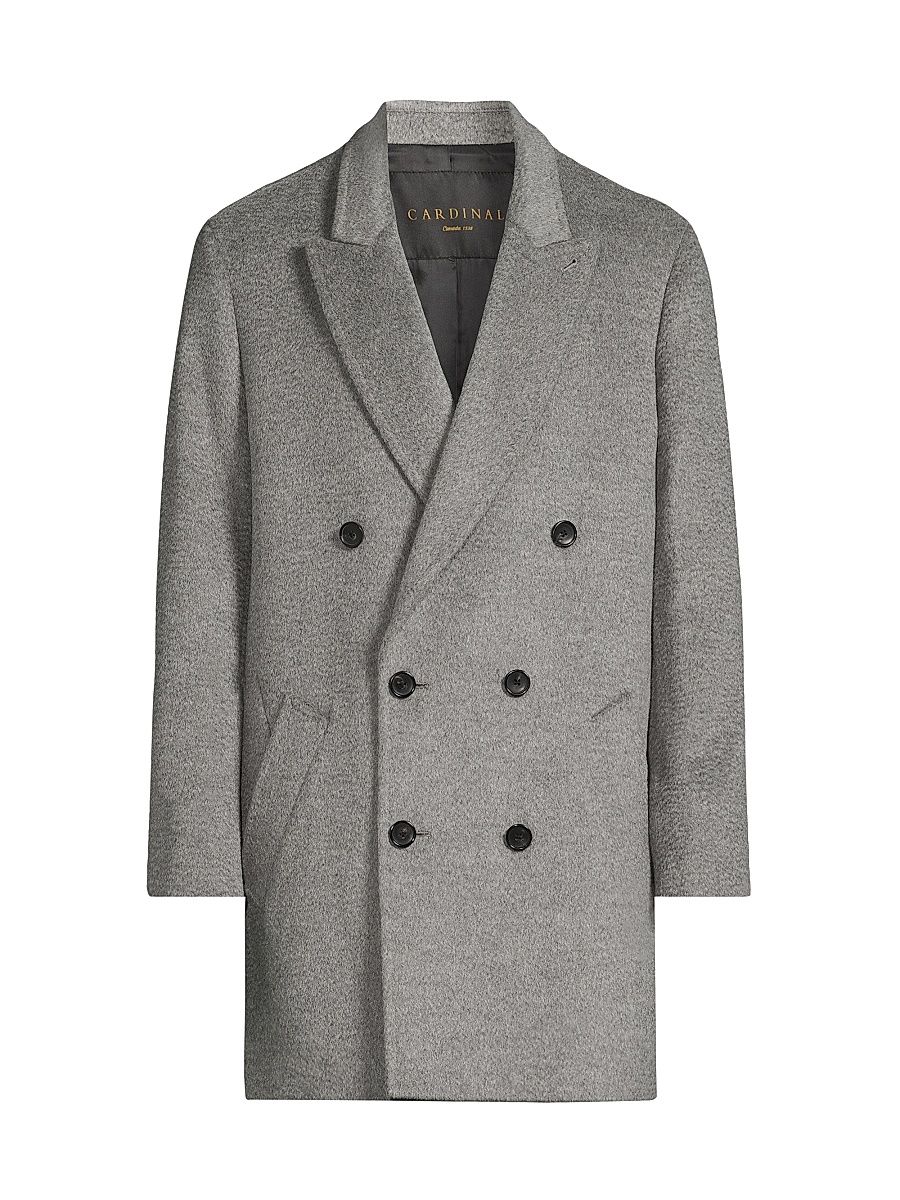 Men's Logan Wool-Alpaca Coat - Light Grey - Size Medium