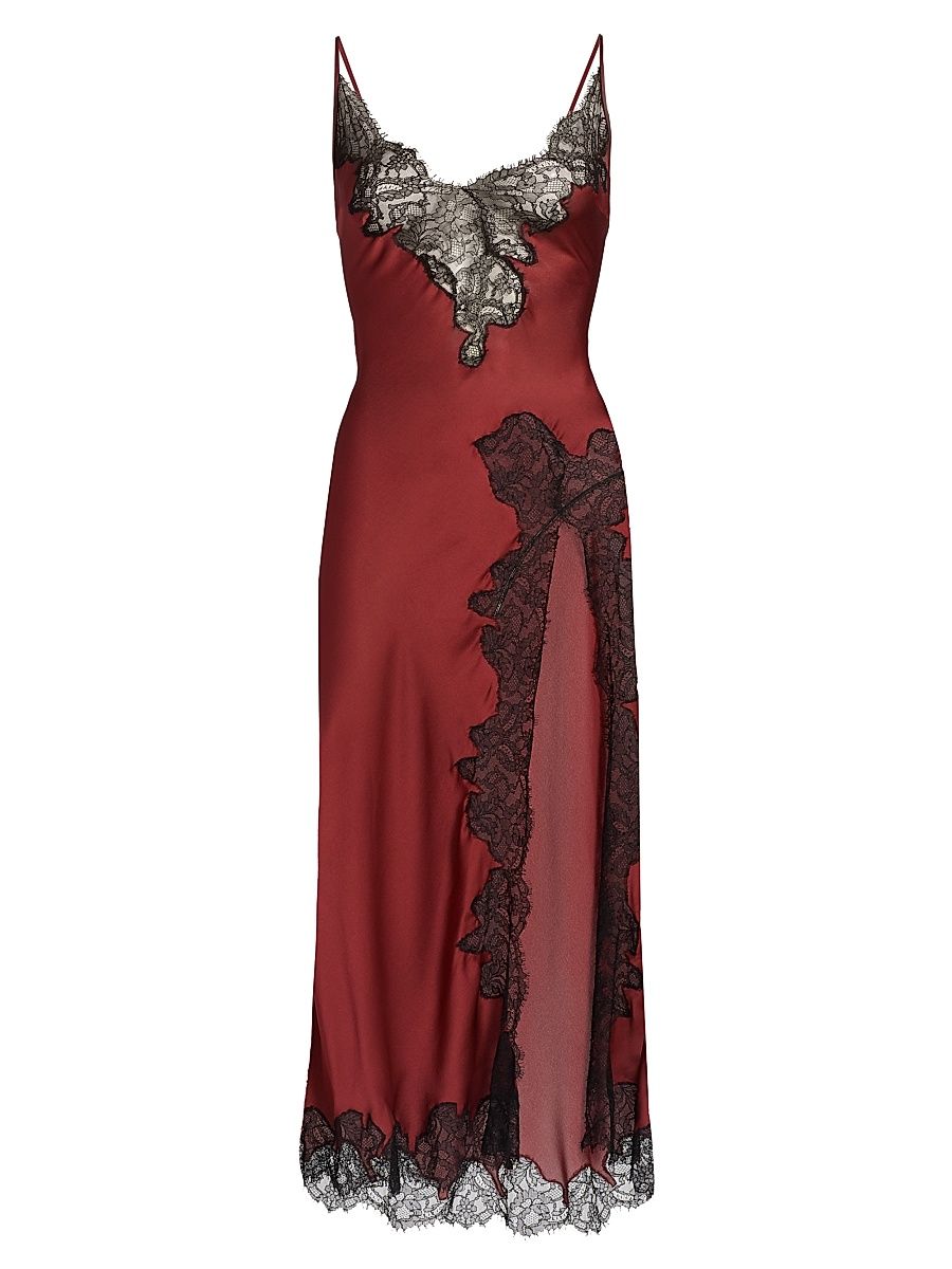 Women's Giselle Lace Midi-Slipdress - Brick Dust - Size Large