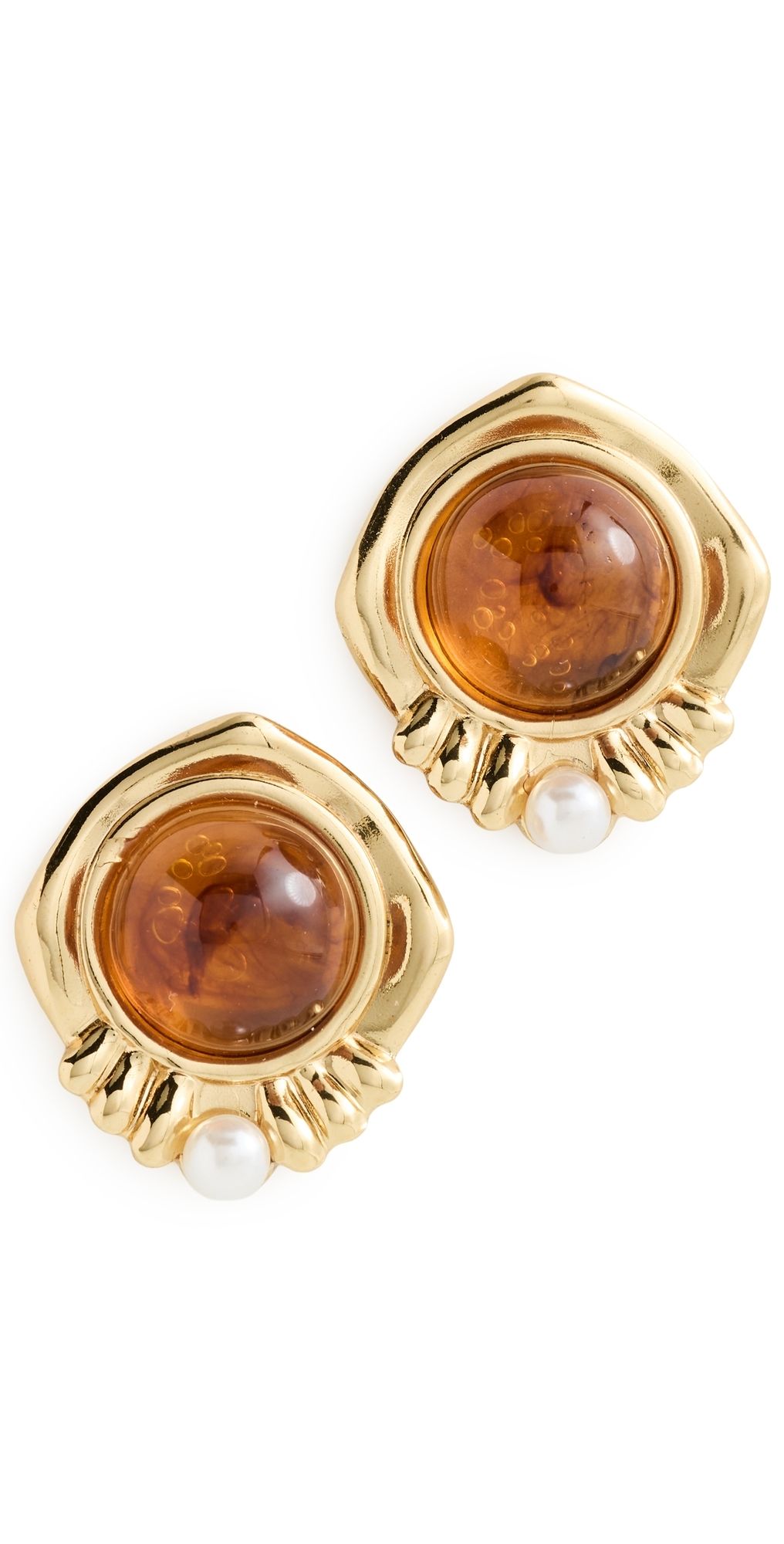 Galley Los Angeles Kristin Pearl Earrings Brown And Pearl One Size