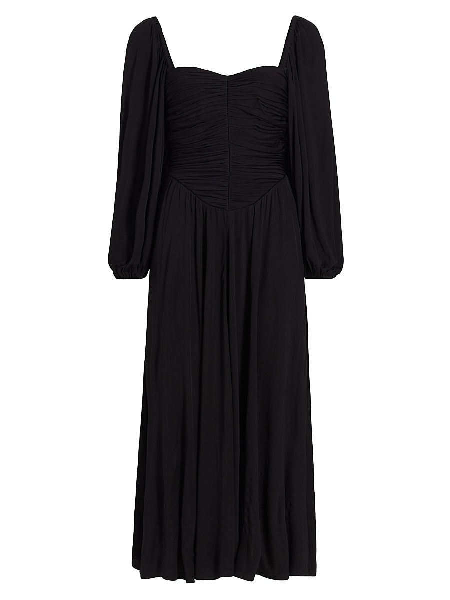 Women's Vivian Ruched Maxi Dress - Black - Size Large