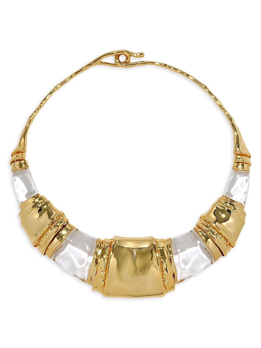 Women's Brutalist 14K-Gold-Plated & Lucite Collar Necklace - Gold Clear