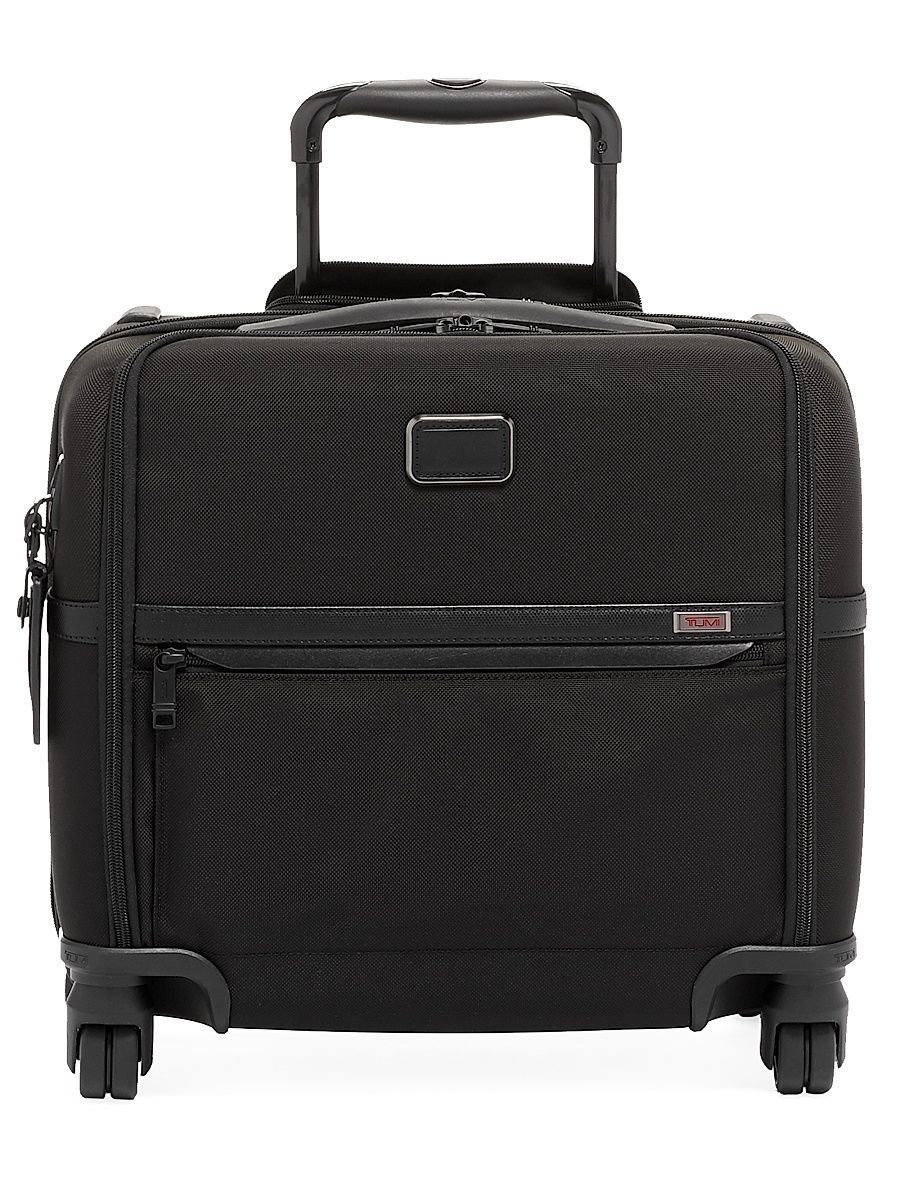 Men's Alpha Compact 4-Wheel Briefcase - Black