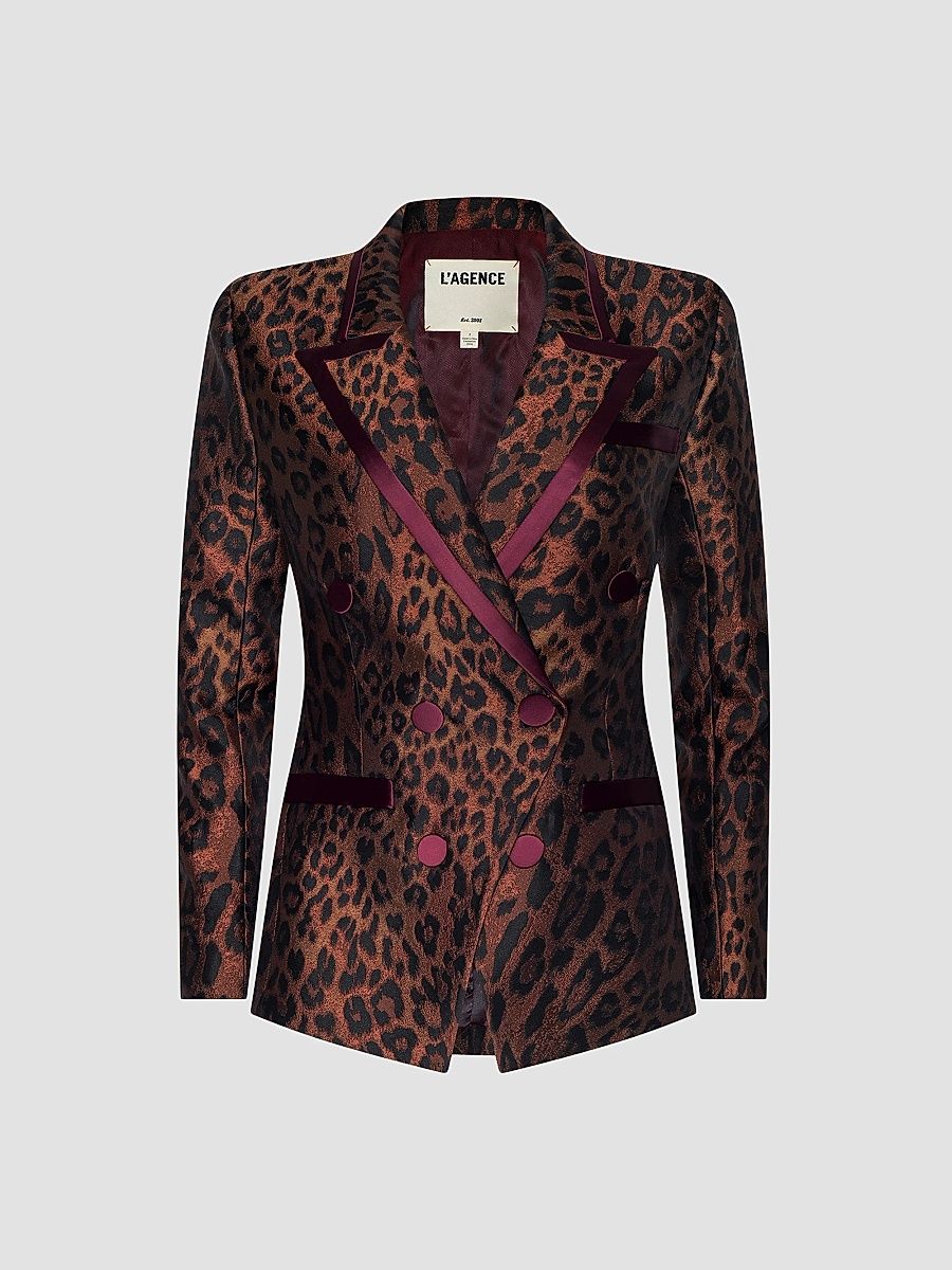 Women's Kyomi Leopard-Print Blazer - Tan Multi Javan - Size 14