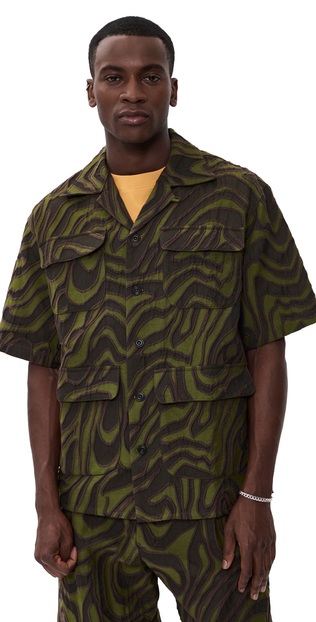 Nicholas Daley Aloha Shirt Camo Jacquard M