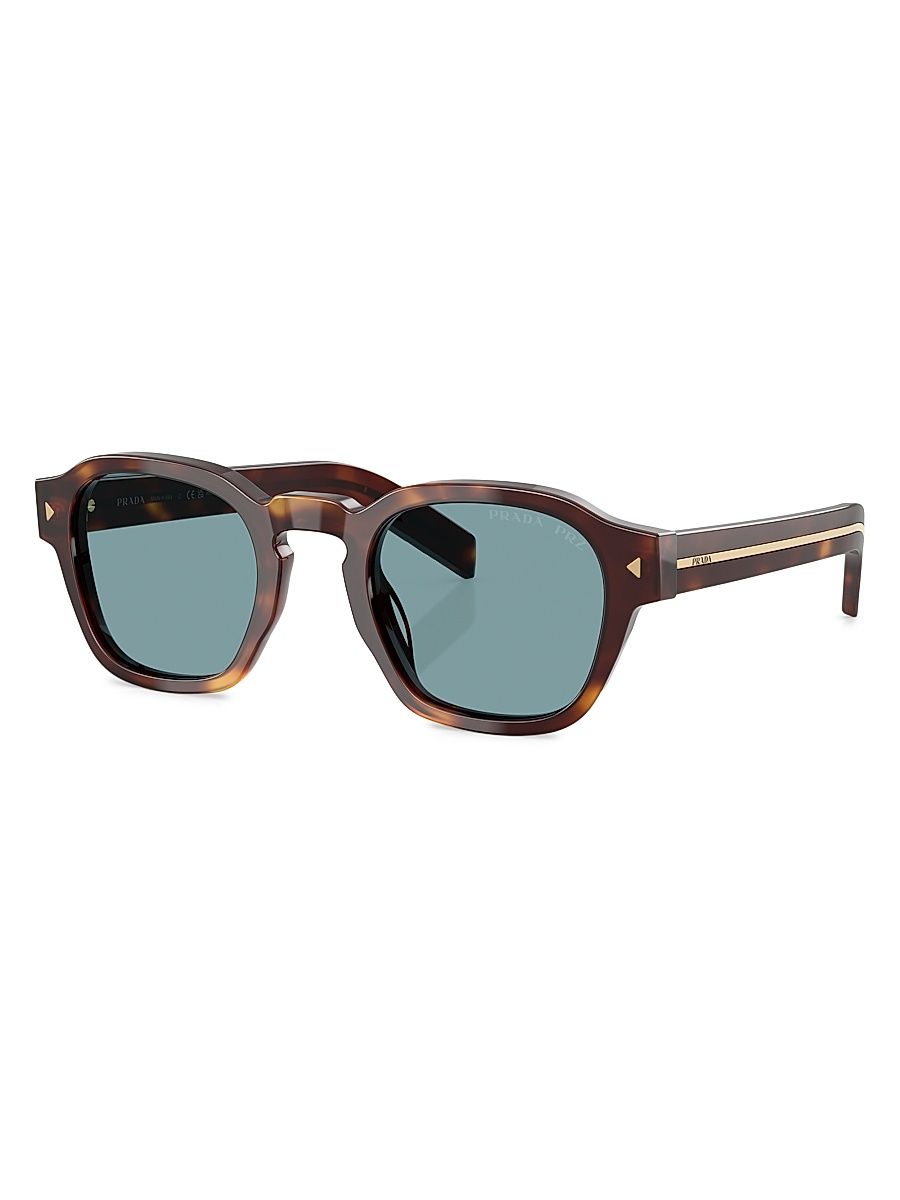 Men's 52MM Round Sunglasses - Green Tortoise