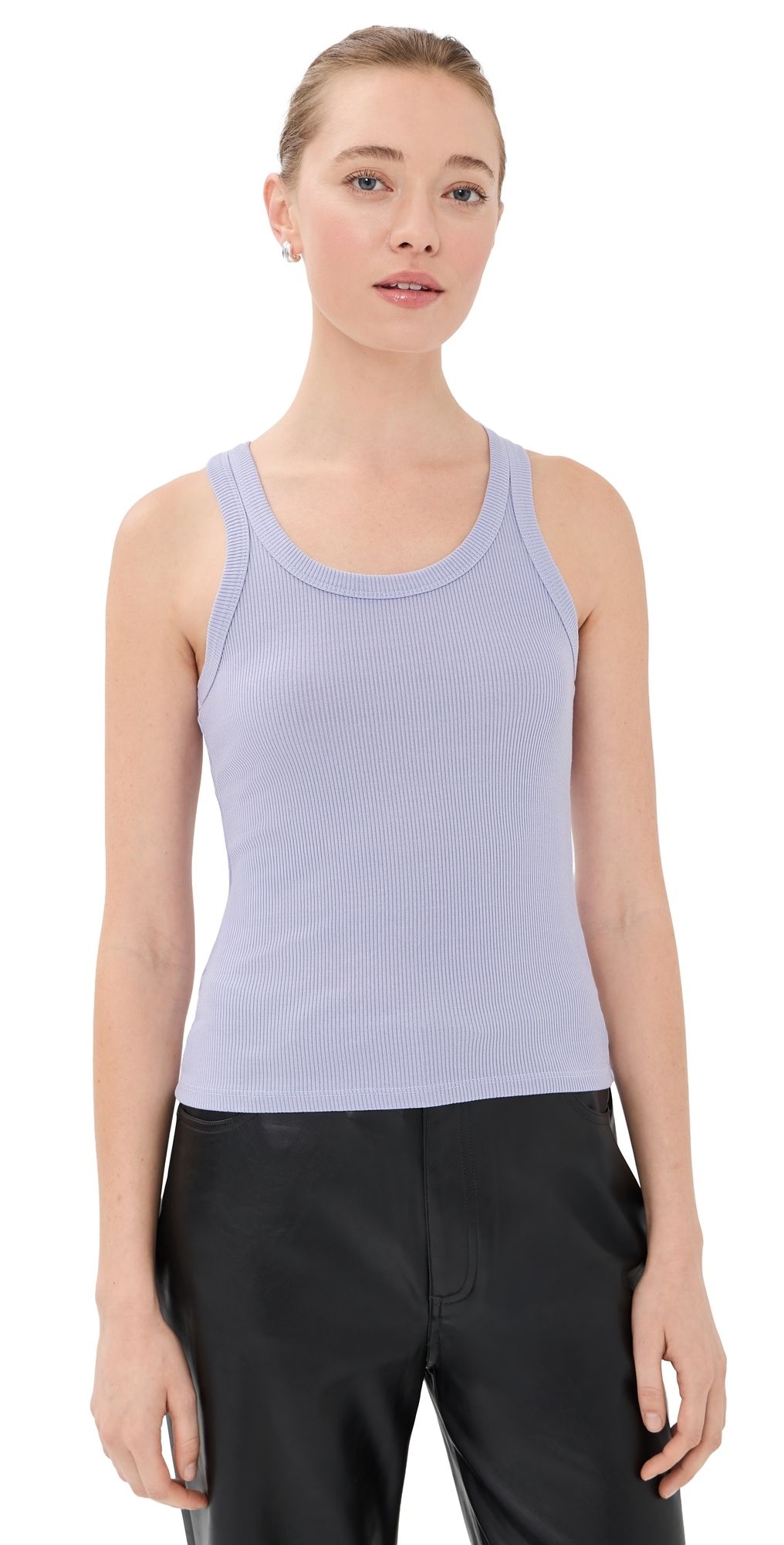SPRWMN Rib Fitted Scoop Tank Lavender XL