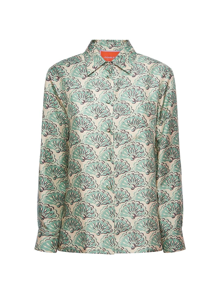 Women's Boy Shirt - Green White - Size XXS