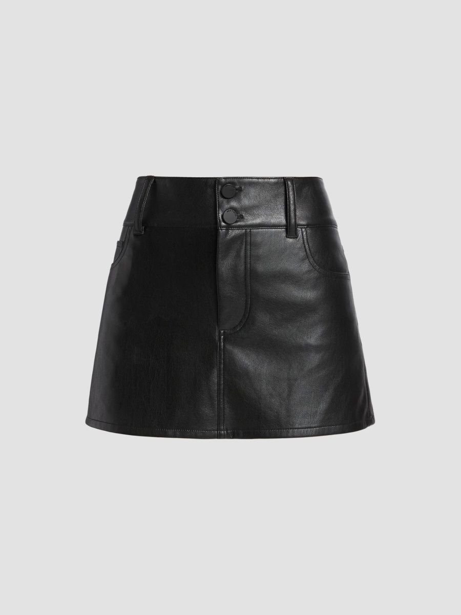 ALICE + OLIVIA Women's Laika Faux Leather Mini Skirt - Black - Size 4