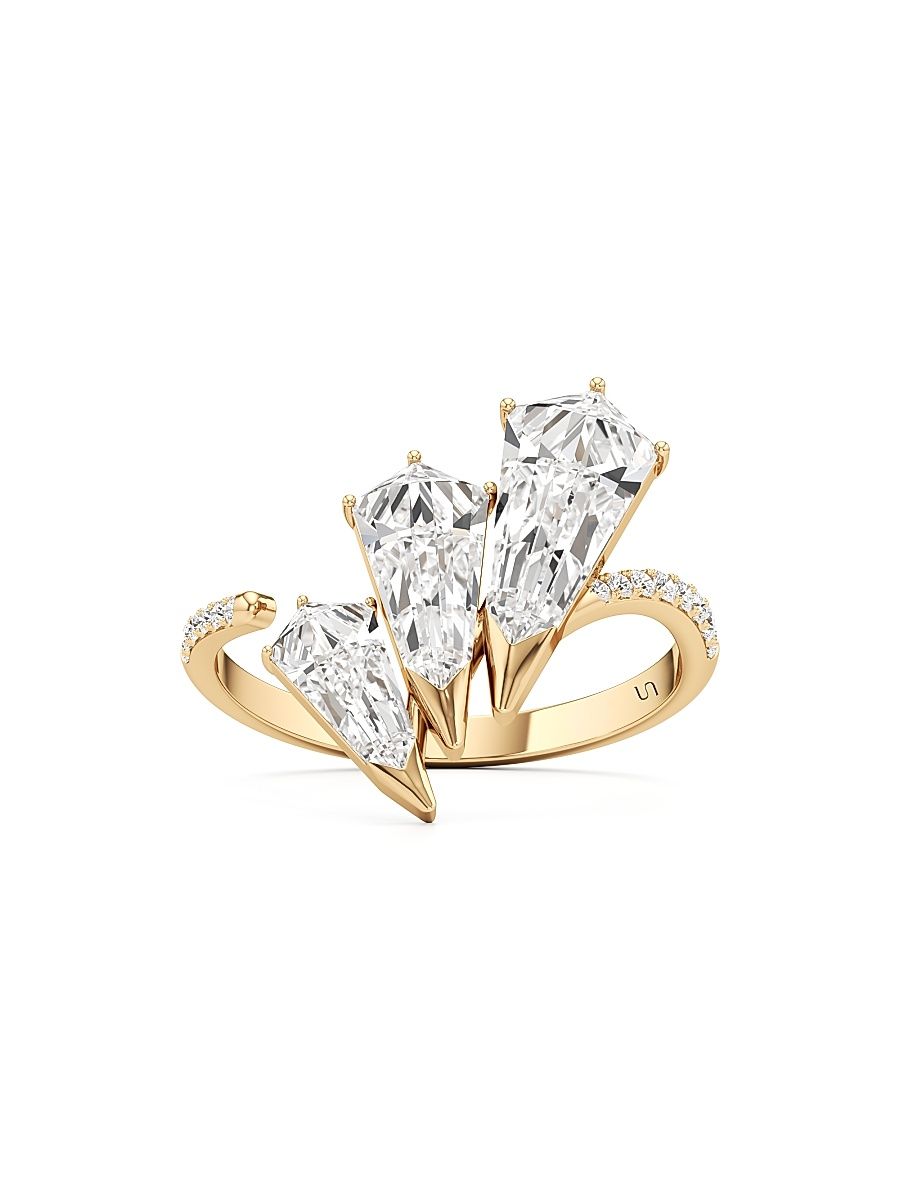 Women's Phoenix 18K Yellow Gold & 1.79 TCW Lab-Grown Diamond Cuff Ring - Yellow Gold - Size 6
