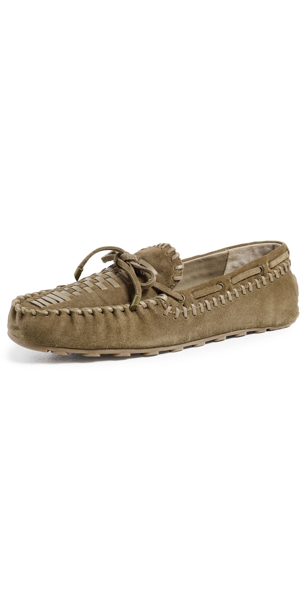 Free People Misty Suede Moccasins Olive Suede 8