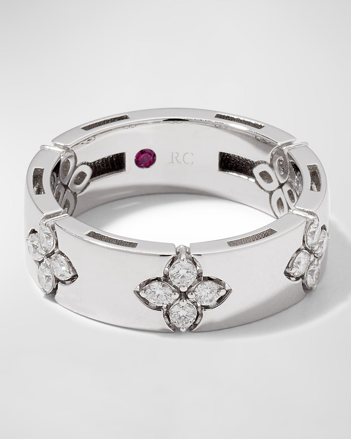 18K White Gold Diamond Love In Verona Ring, Size 7