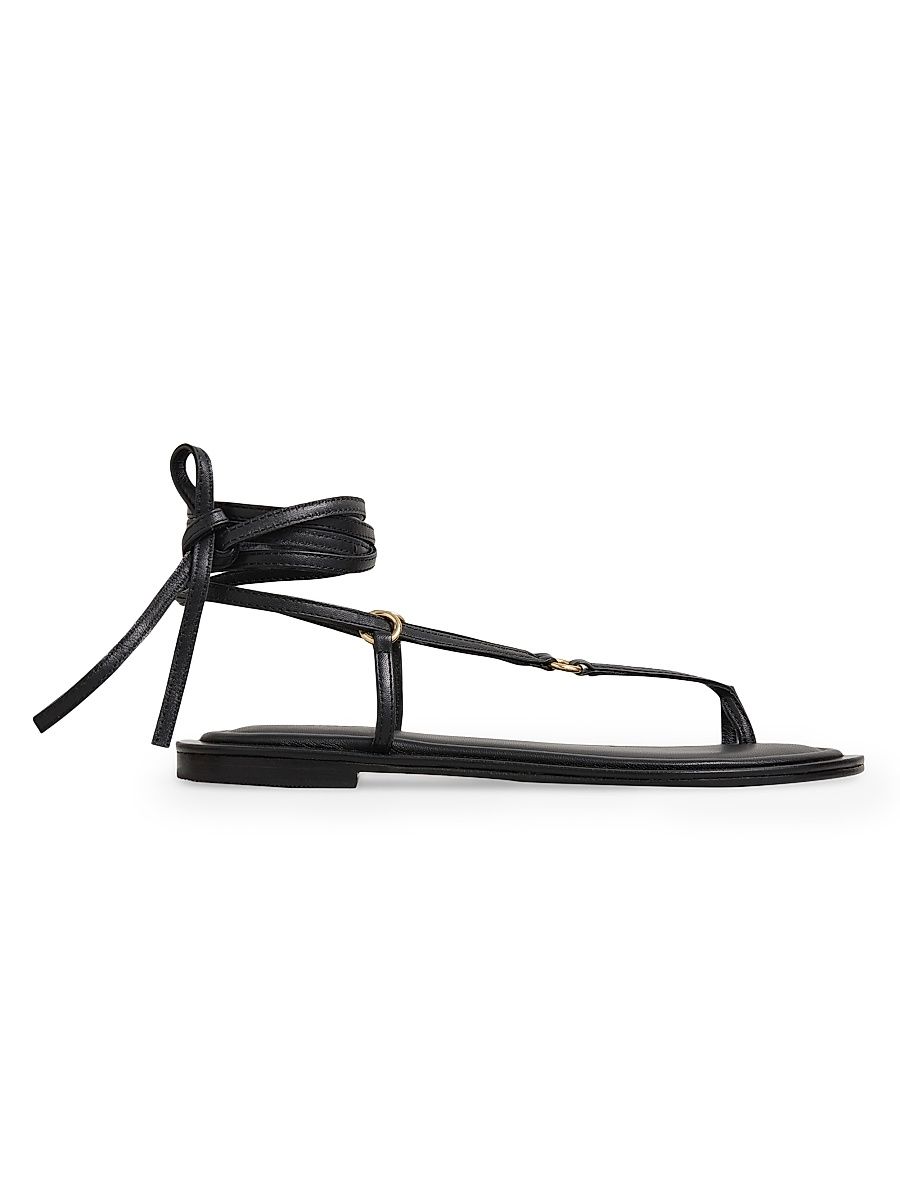 Women's Tesni Leather Sandals - Black - Size 11