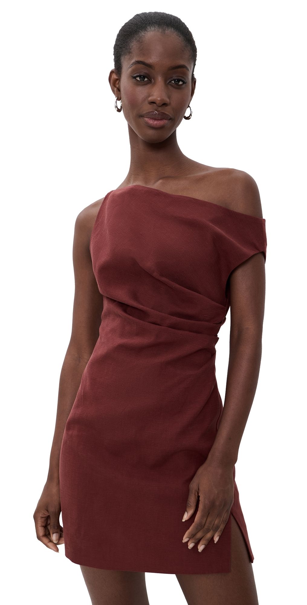 Ronny Kobo Winnie Mini Dress Burgundy XL