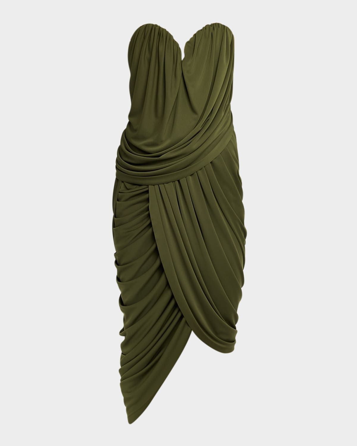 Spencer Strapless Sweetheart Ruched Midi Dress