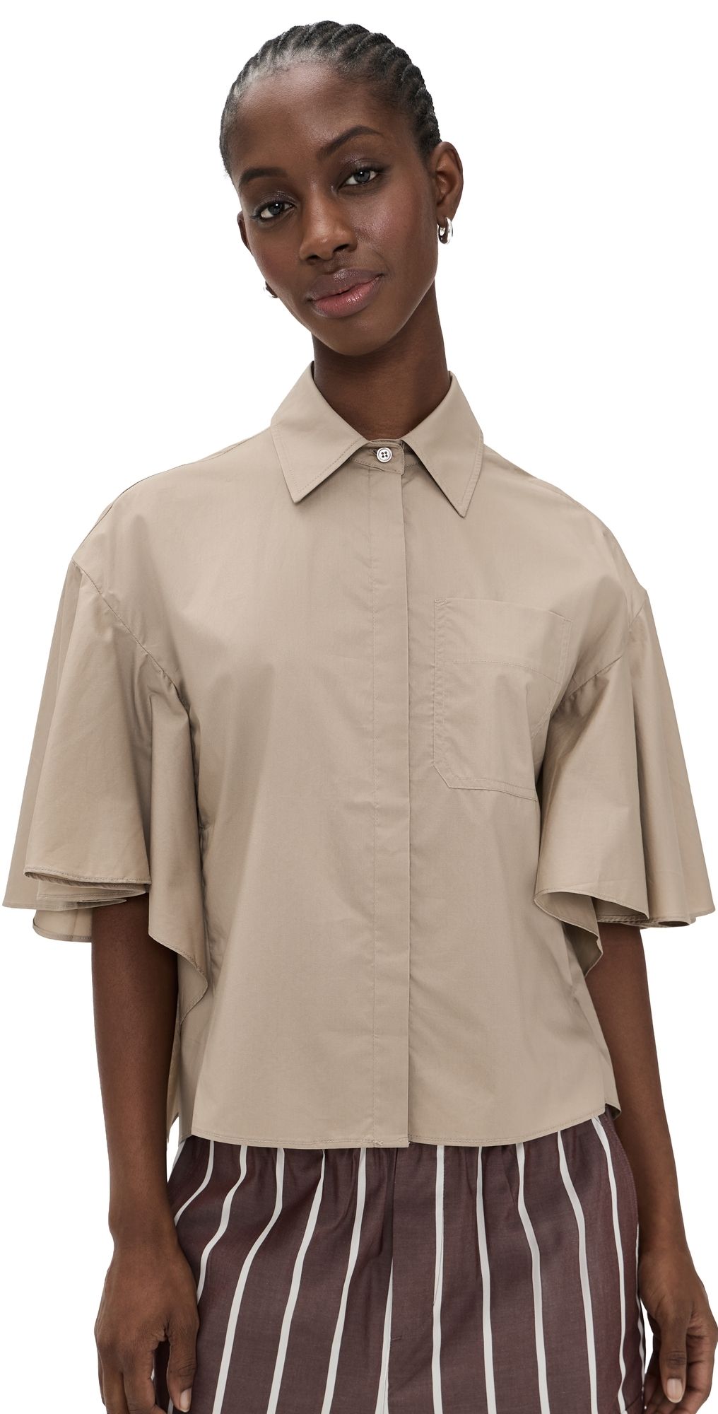 MEIMEIJ Boxy Flared Short Sleeve Shirt Corda 40