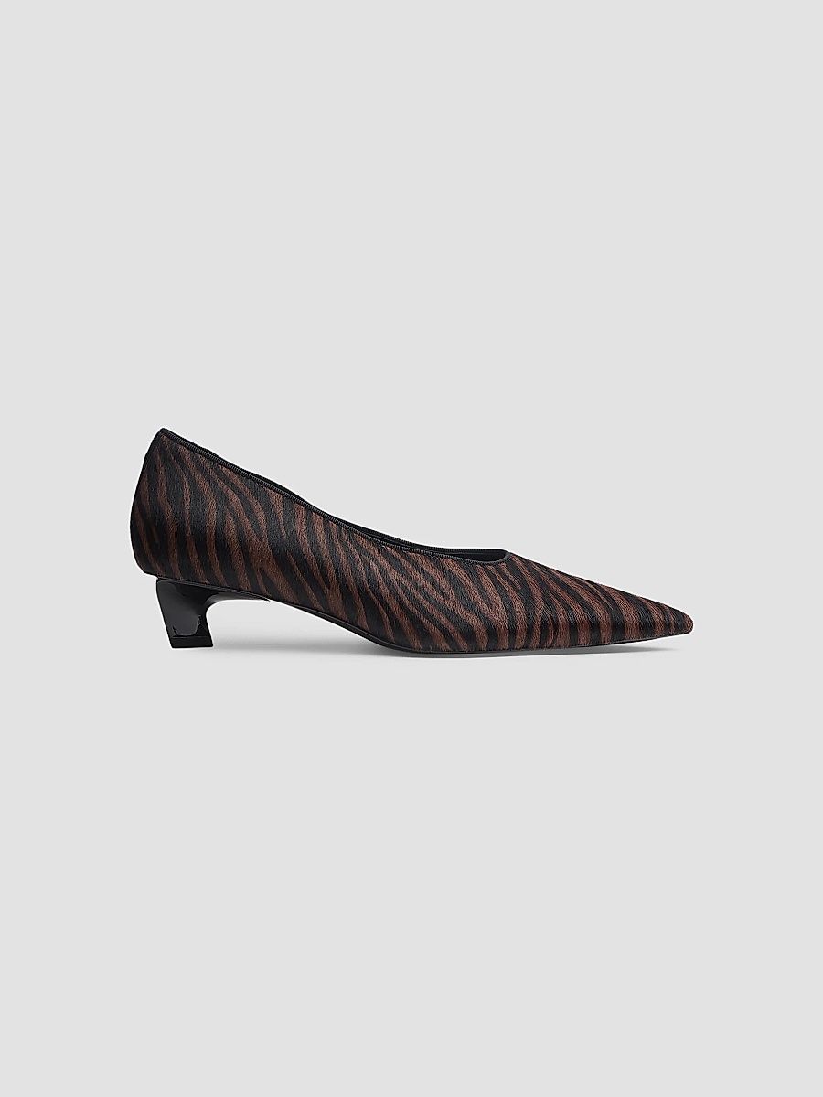 Women's Paloma 40MM Calf Hair & Leather Pumps - Coffee Zebra - Size 7.5