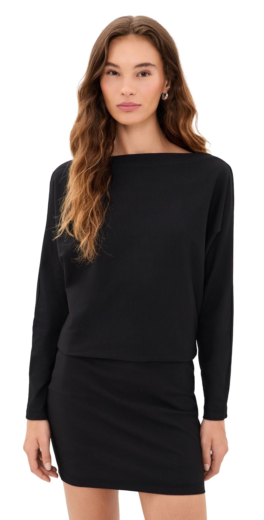 Enza Costa Supima Structured Jersey Doman Curve Dress Black XS