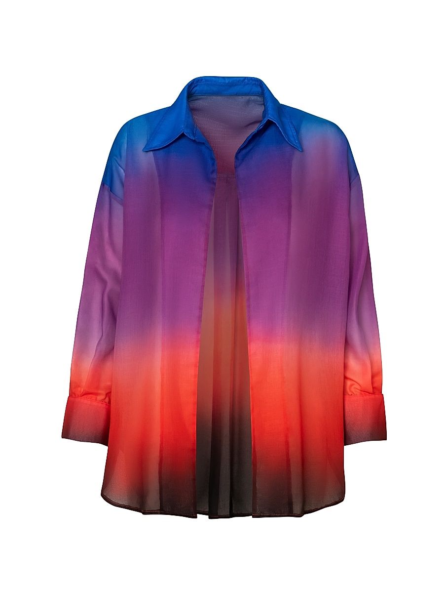 Women's Islote Lulu Ombré Semi-Sheer Shirt - Northern Lights - Size Large