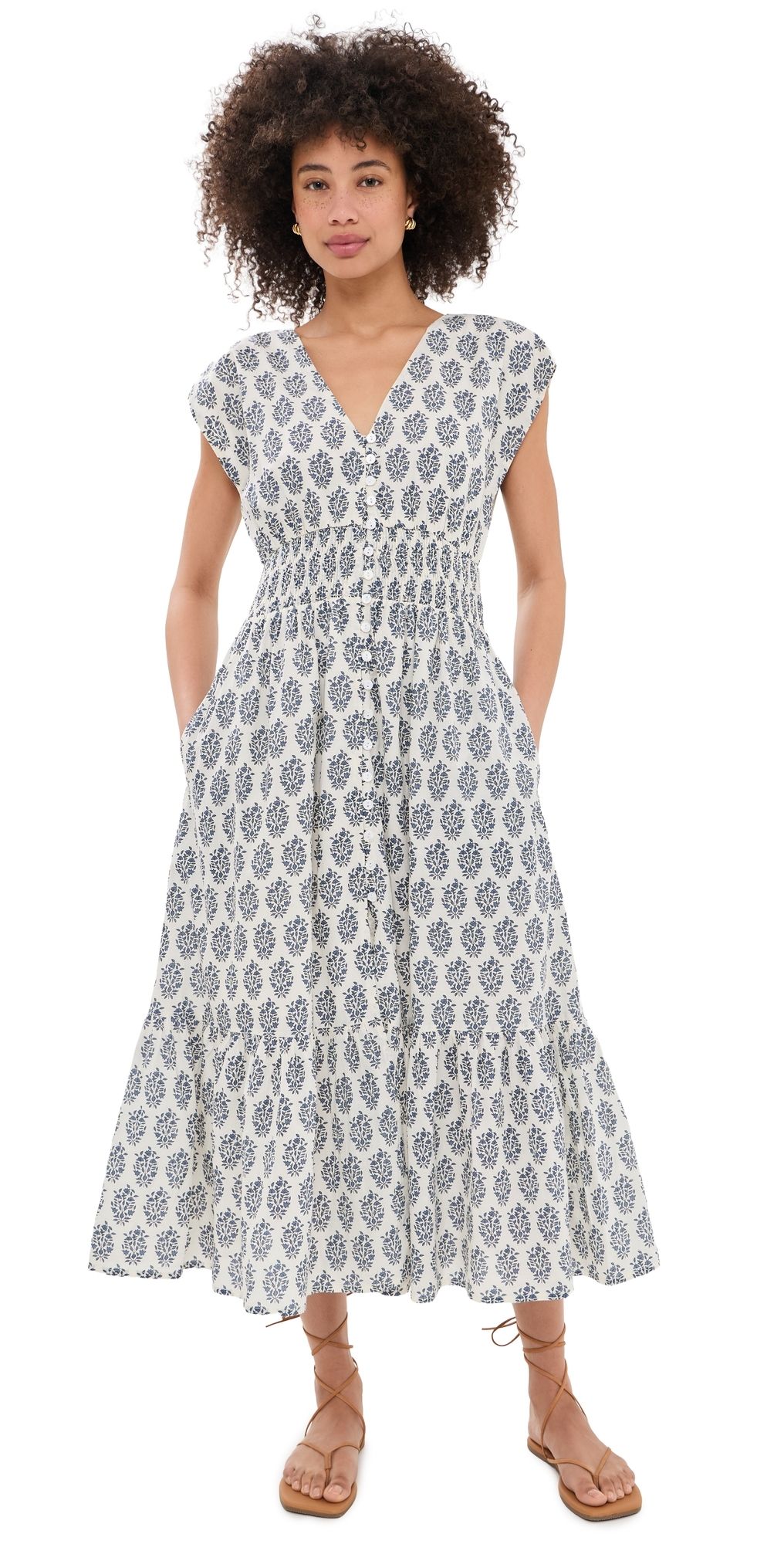 Marea Fiona Dress Indigo Meadow XL