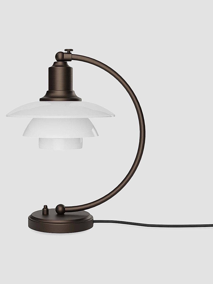 Ph 2/2 Luna Aged Brass & Opal Glass Table Lamp - Brass Opal Glass