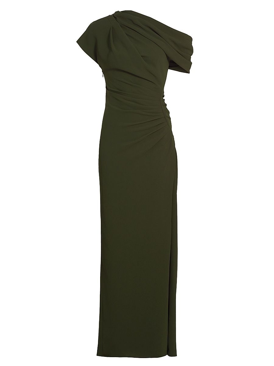 Women's Kally One-Shoulder Draped Midi-Dress - Everest - Size 0