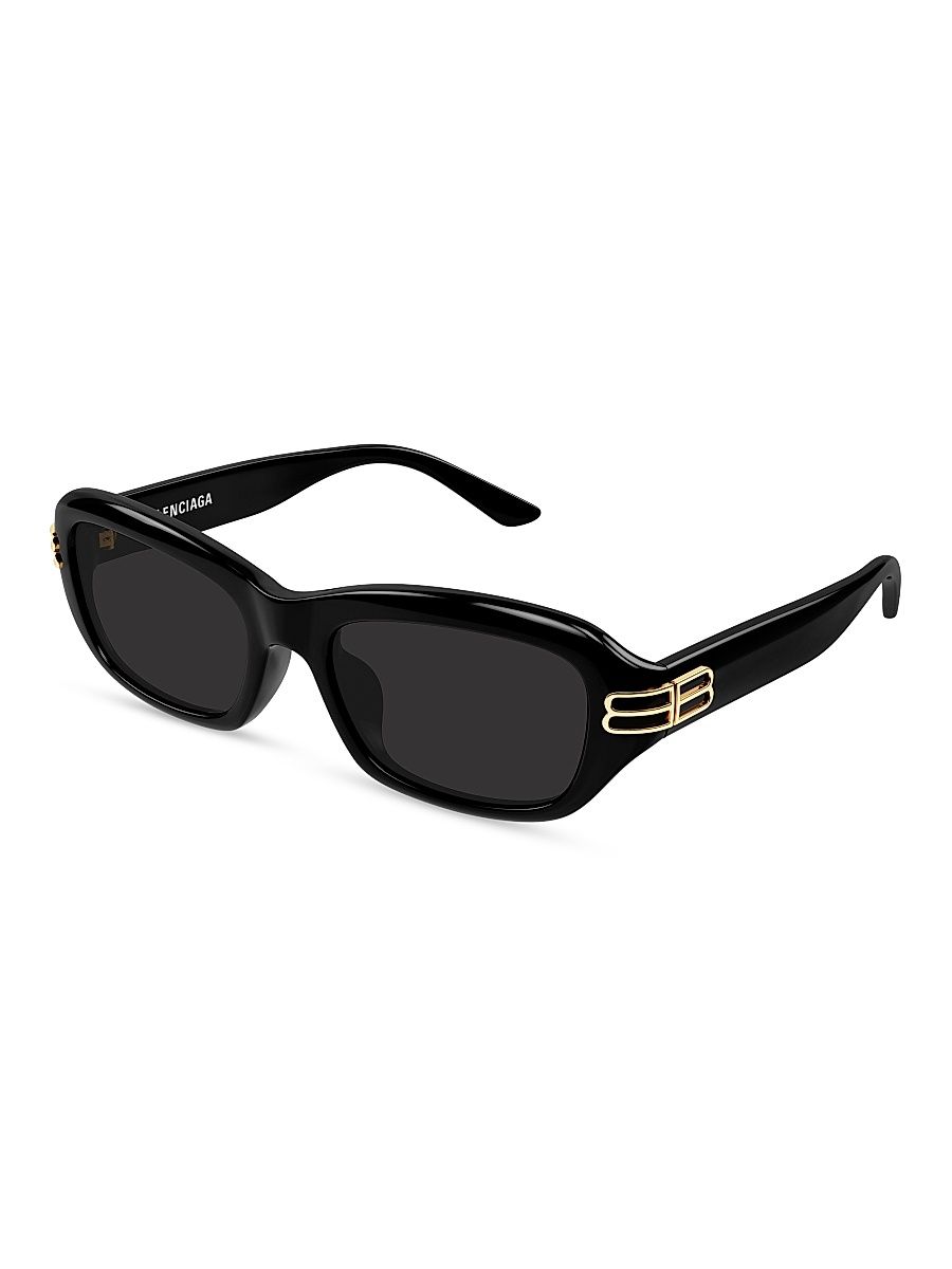 Women's Casino 55MM Rectangular Sunglasses - Black
