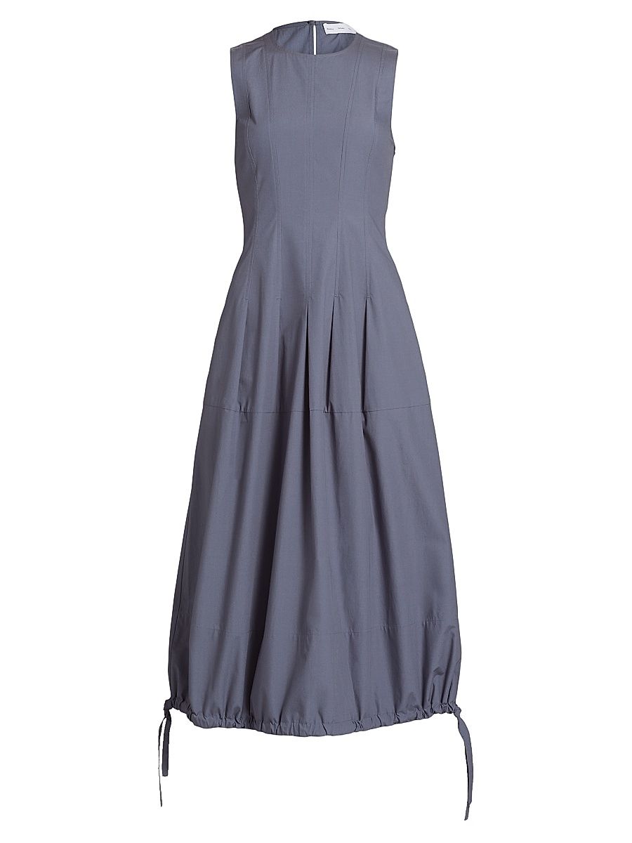 Women's Marley Brushed Poplin Drawstring Midi-Dress - Slate - Size 12