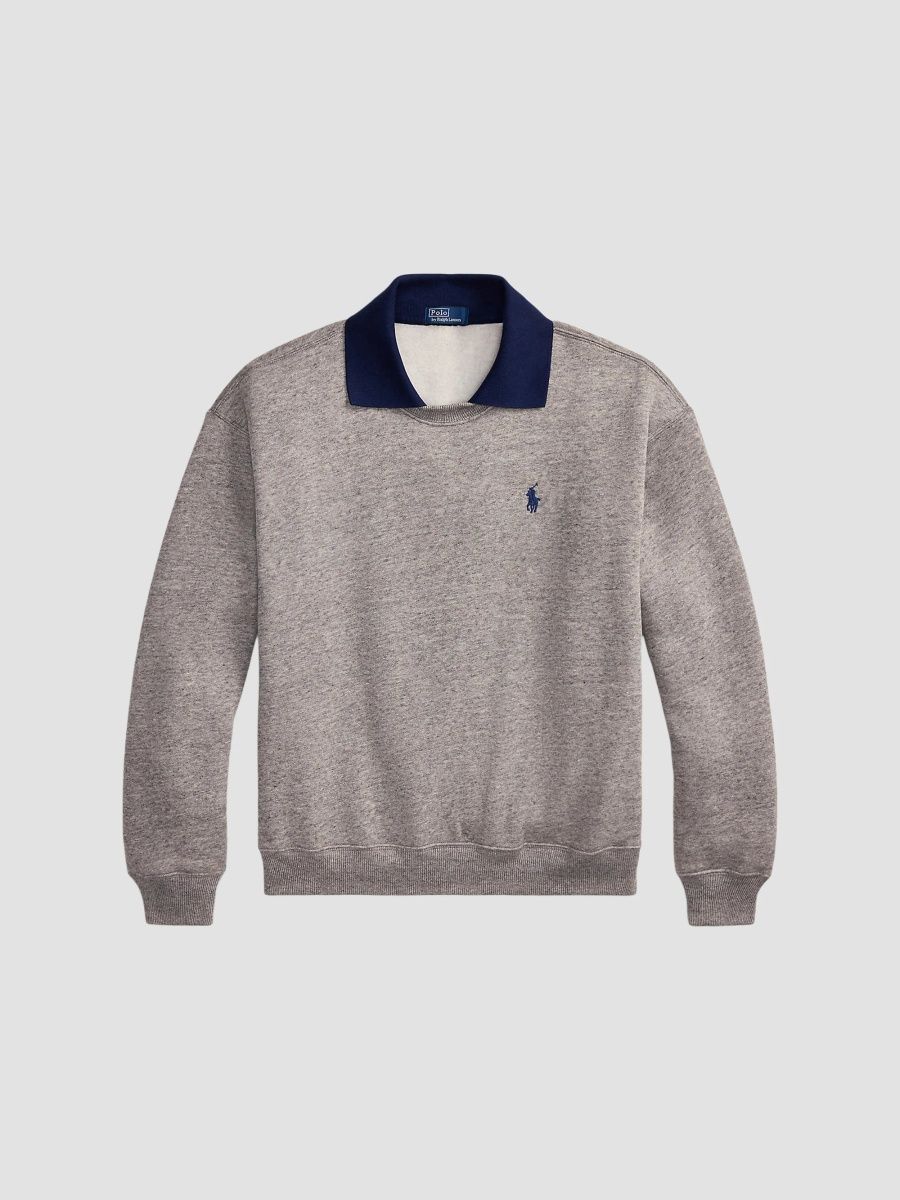 Polo Ralph Lauren Women's Arctic Fleece Collared-Sweatshirt - Dark Vintage Heather - Size XS