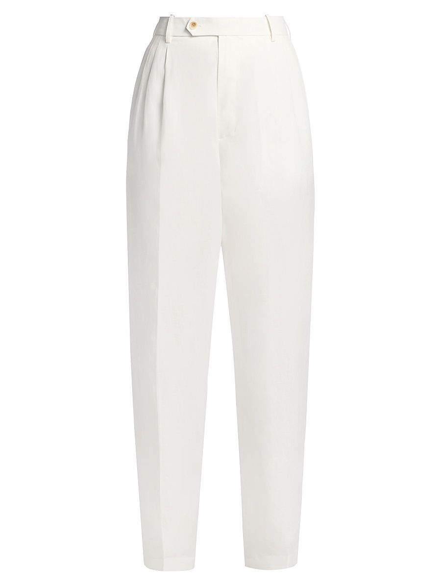 Women's Soprano Pleated-Front Pants - White - Size XL