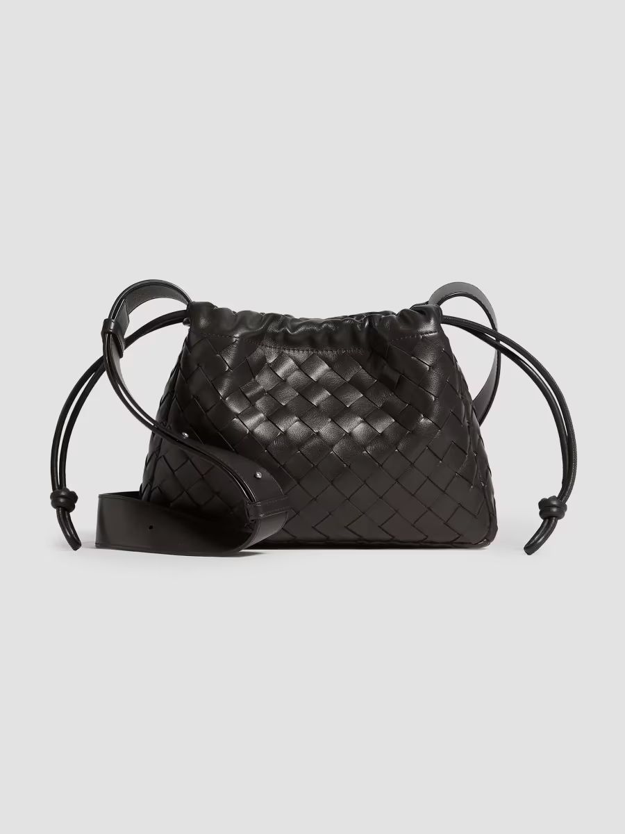 Bottega Veneta Men's Bike Avenue Intrecciato Leather Bag - Espresso Silver
