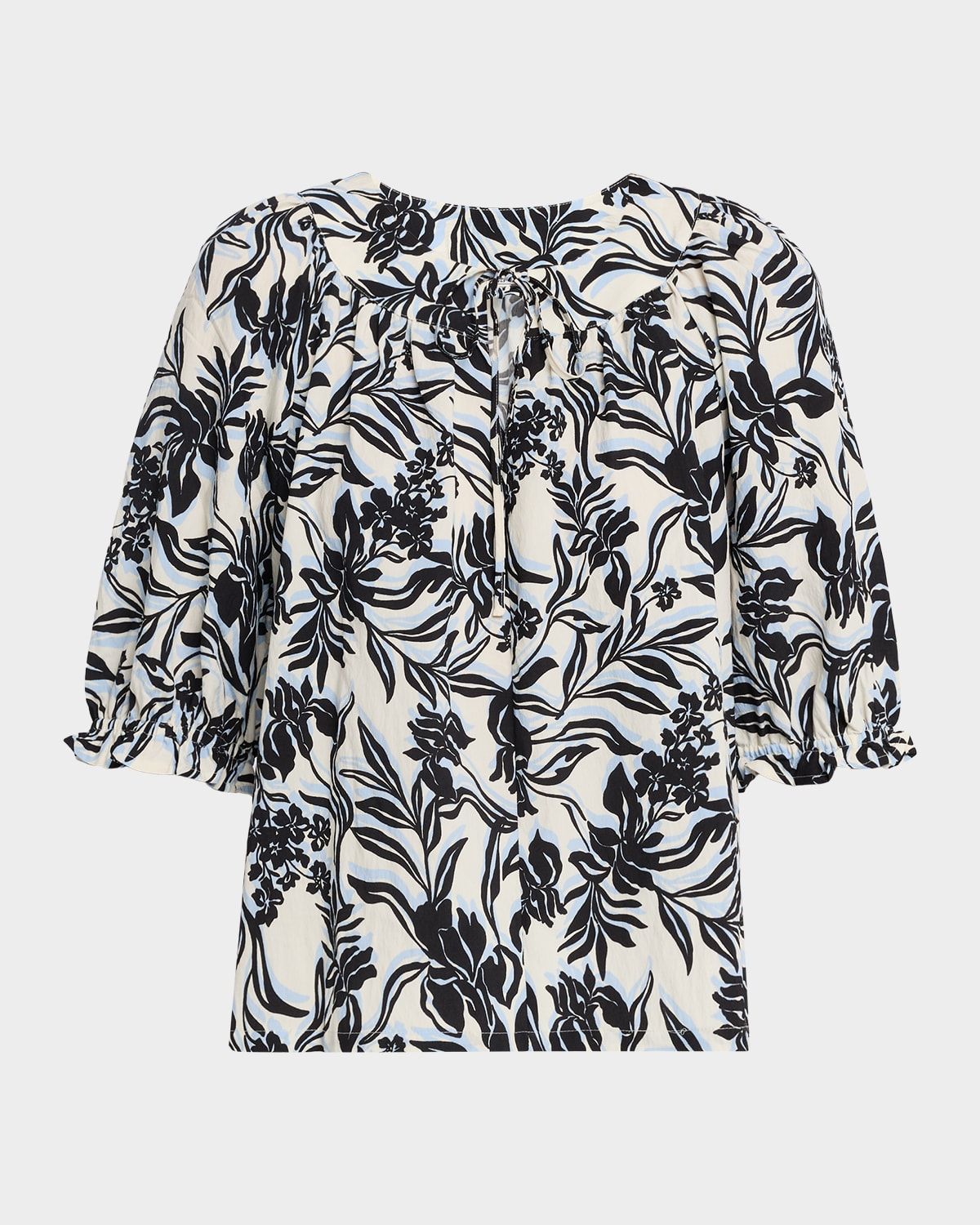 Belina Poplin Tie-Front Top