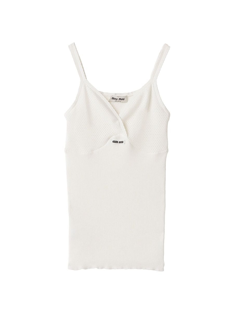 Women's Cotton Knit Top - White - Size 10