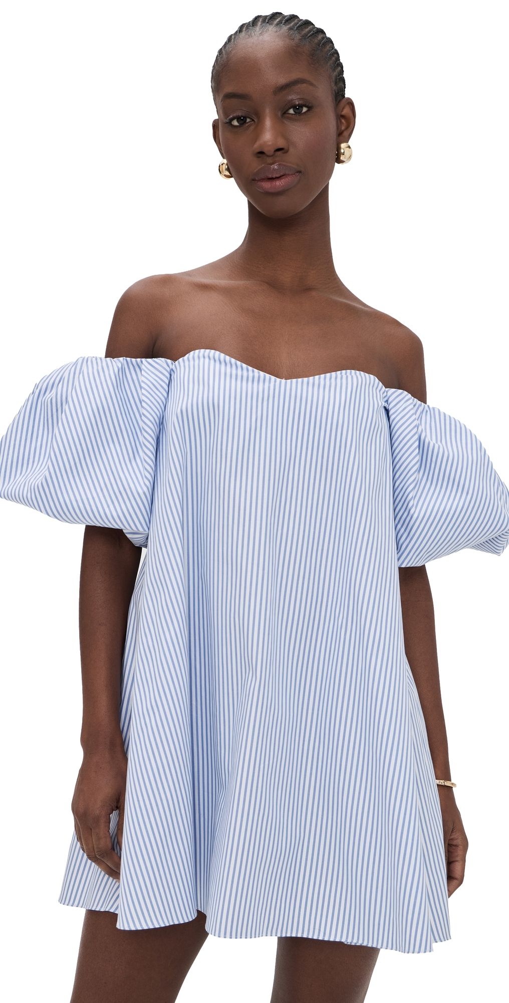 CAROLINE CONSTAS Palmer Mini Dress Blue White Stripe S