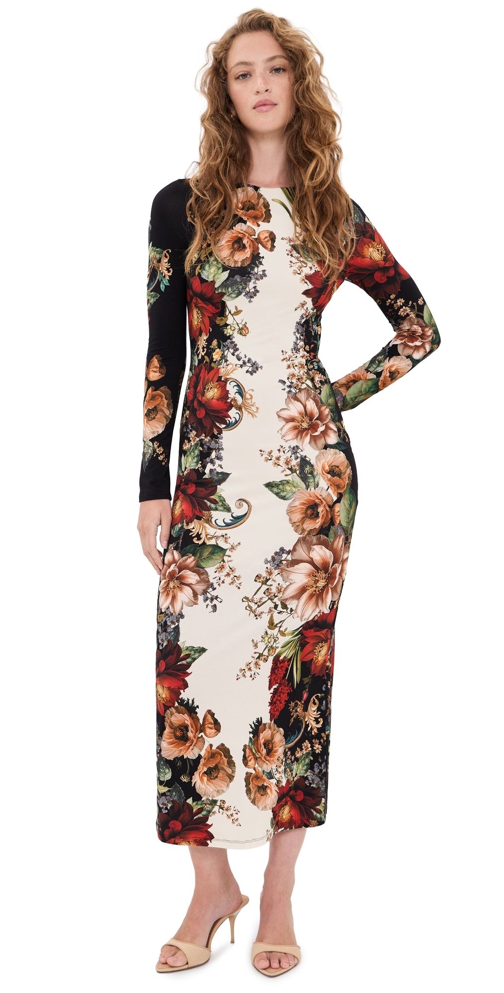 ALICE + OLIVIA Delora Midi Dress Floral Radiance 12