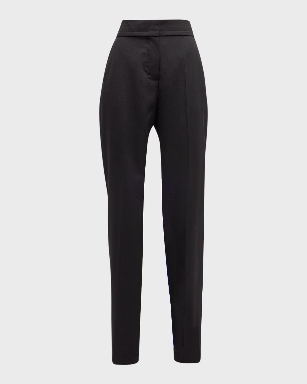Tibau Slit-Hem Straight-Leg Crepe Pants