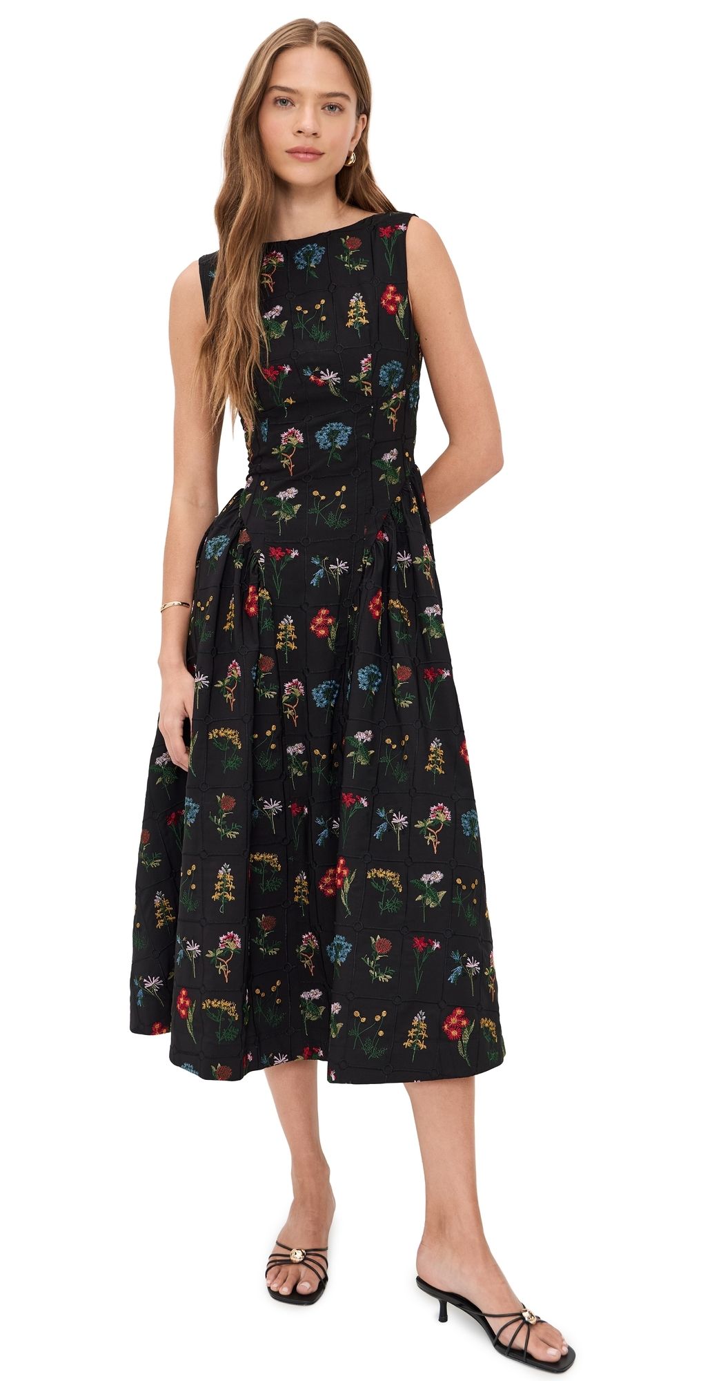 Another Girl Handcrafted Hip Gathered Midaxi Dress Black S