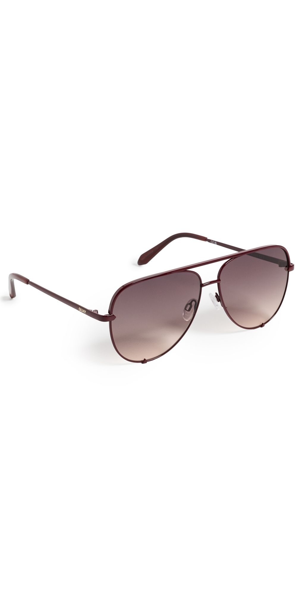 Quay High Key Extra Large Sunglasses Garnet/Dark Fawn One Size