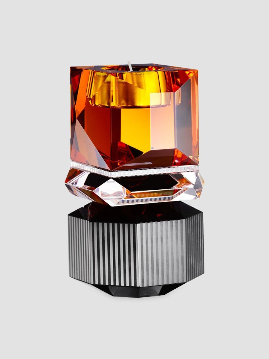 Reflections Copenhagen Dakota Crystal Tealight Holder - Amber