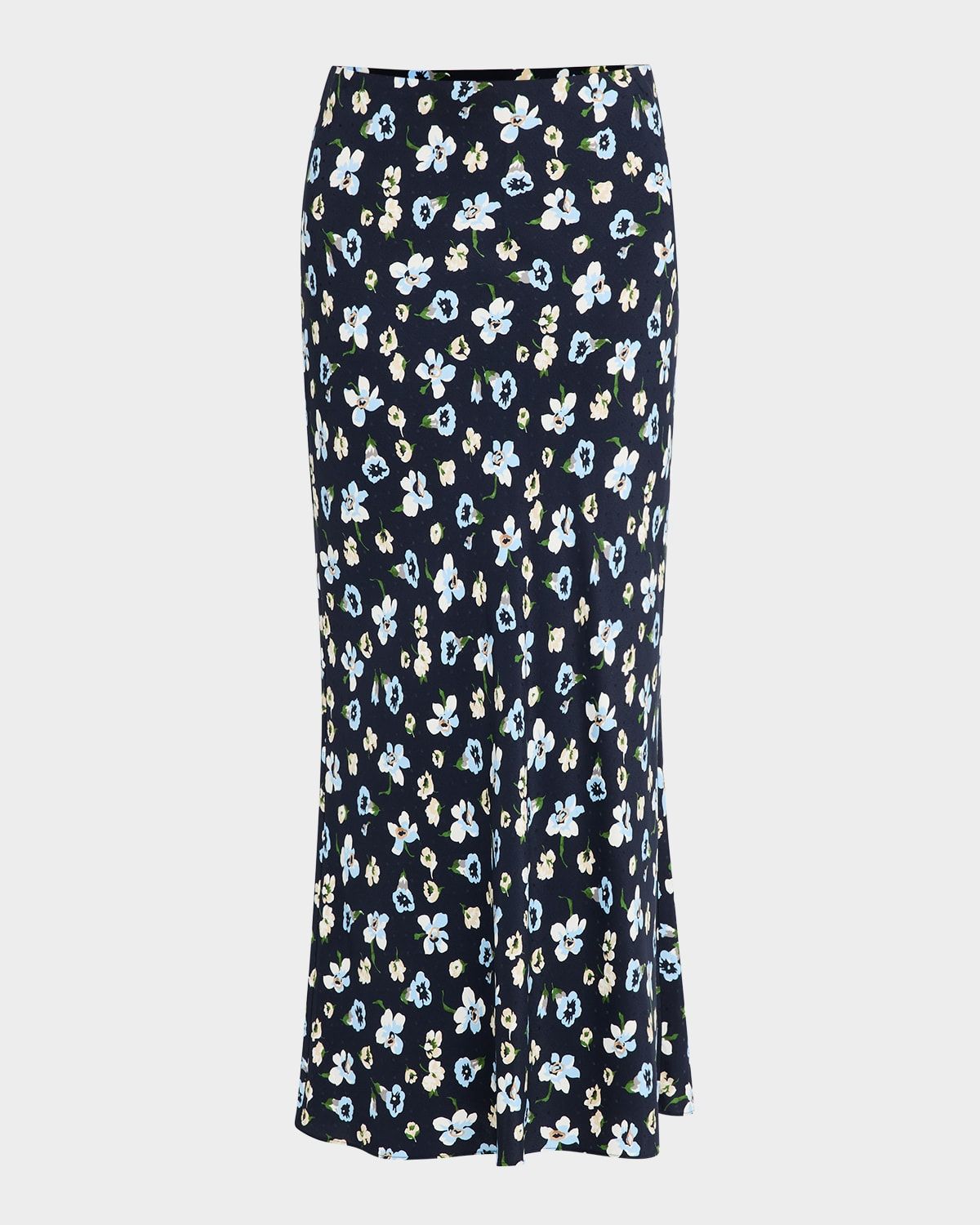 Clover Floral Stretch-Silk Skirt